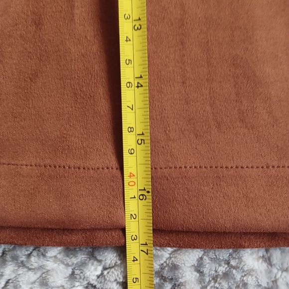 Vero Moda Faux Suede Short Brown Skirt Sz M Academia Preppy Soft Girl - Picture 4 of 8